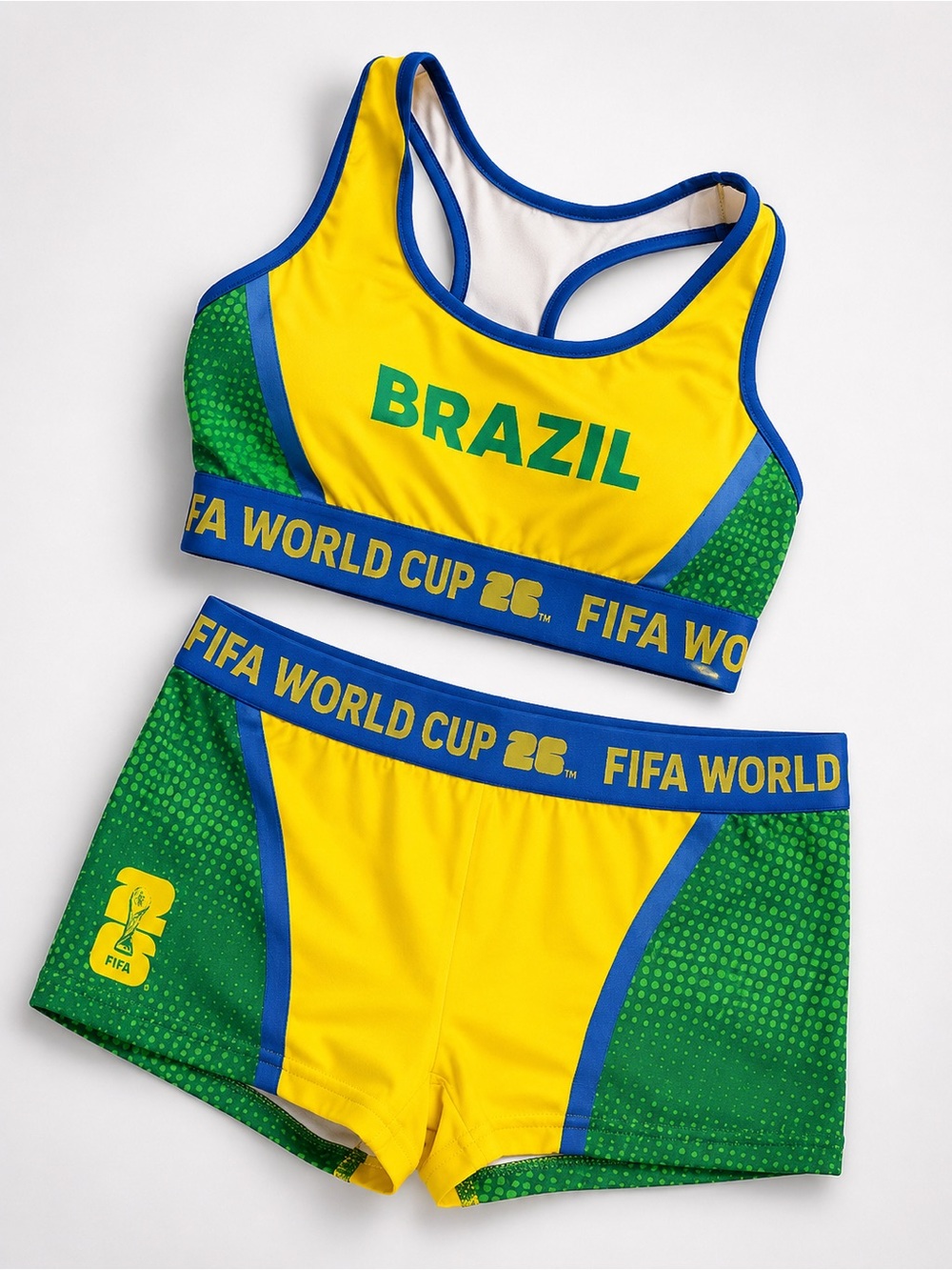 NWT Brazil FIFA World Cup ‘26 Bra and Boyfriend Short Set Sz S - Picture 2 of 3